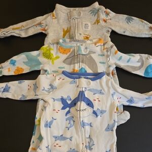 Just One You By Carters Kids Footies - Shark and Animal Print Newborn